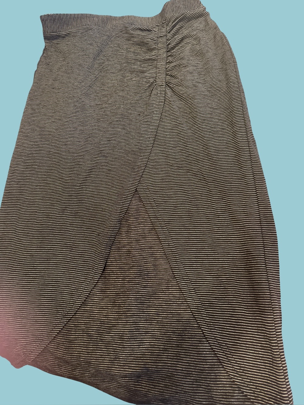 Nordstrom Black and White Asymmetrical Wrap Midi Skirt